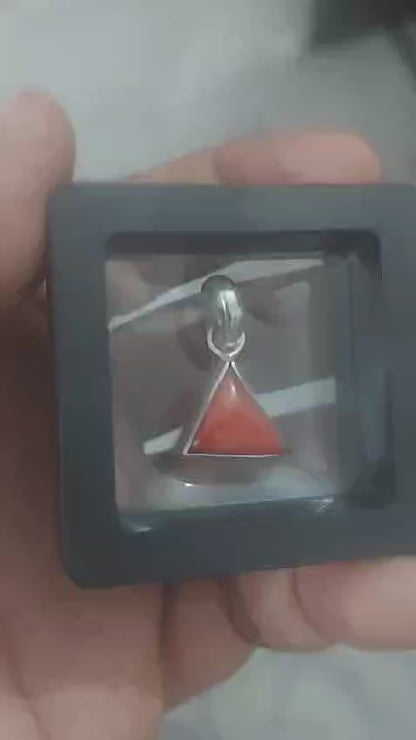 Triangle Red Coral Pendant