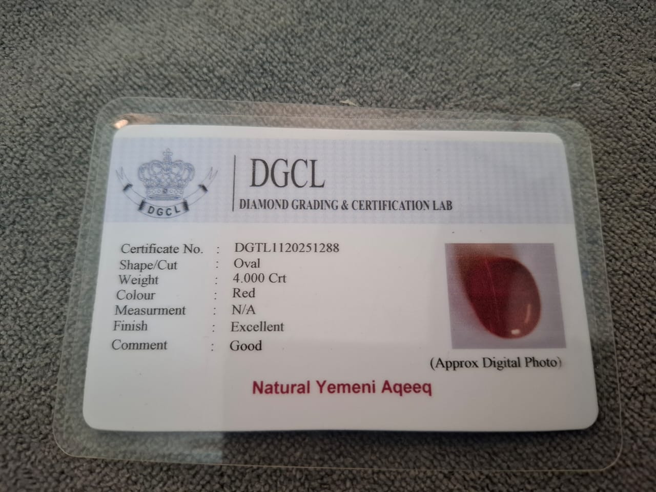 yemeni aqeeq - 4 carat