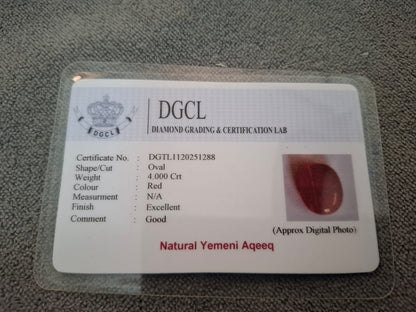 yemeni aqeeq - 4 carat