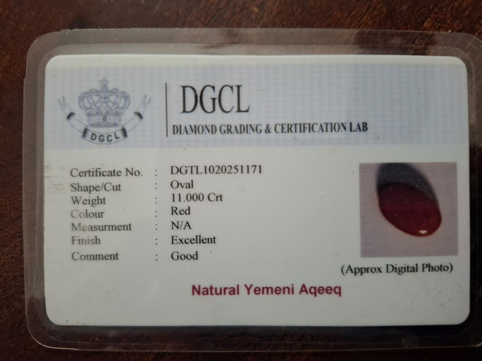 yemeni certificate 11 carat